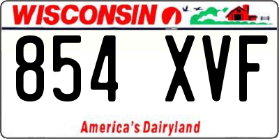 WI license plate 854XVF