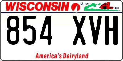 WI license plate 854XVH