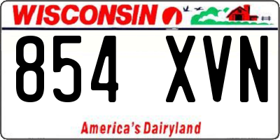 WI license plate 854XVN