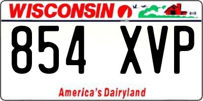WI license plate 854XVP