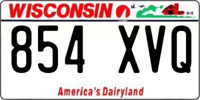 WI license plate 854XVQ