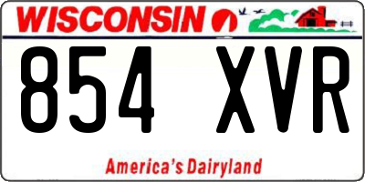 WI license plate 854XVR