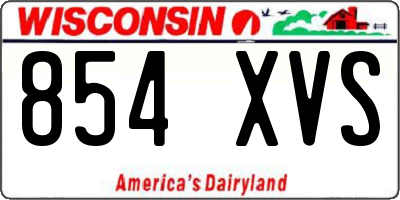 WI license plate 854XVS