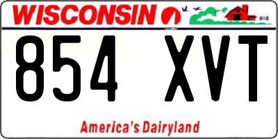 WI license plate 854XVT