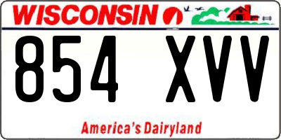 WI license plate 854XVV