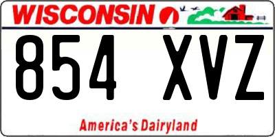 WI license plate 854XVZ