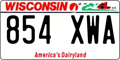 WI license plate 854XWA