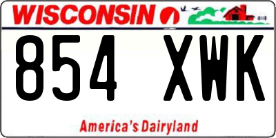 WI license plate 854XWK