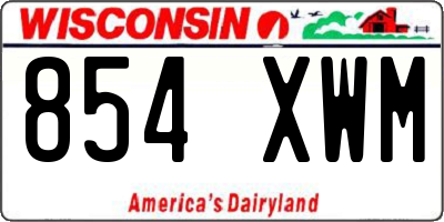 WI license plate 854XWM