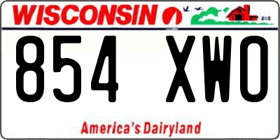 WI license plate 854XWO