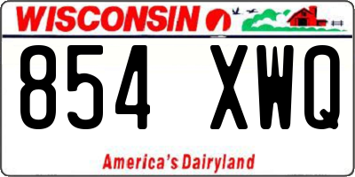 WI license plate 854XWQ