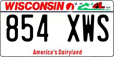 WI license plate 854XWS