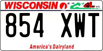 WI license plate 854XWT
