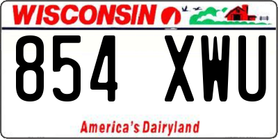 WI license plate 854XWU