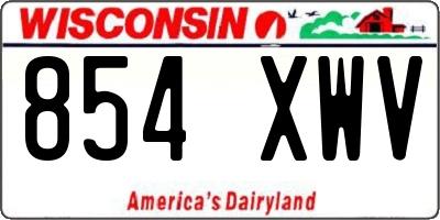 WI license plate 854XWV