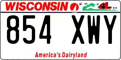 WI license plate 854XWY