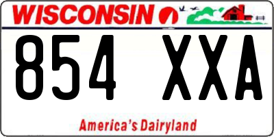 WI license plate 854XXA