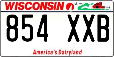 WI license plate 854XXB