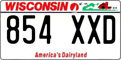WI license plate 854XXD
