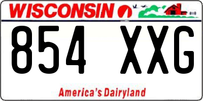 WI license plate 854XXG