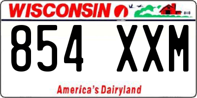 WI license plate 854XXM