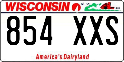 WI license plate 854XXS