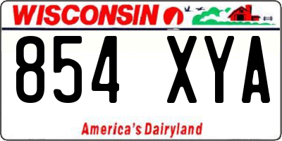 WI license plate 854XYA