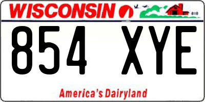 WI license plate 854XYE