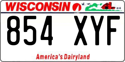 WI license plate 854XYF