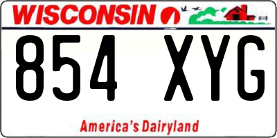 WI license plate 854XYG