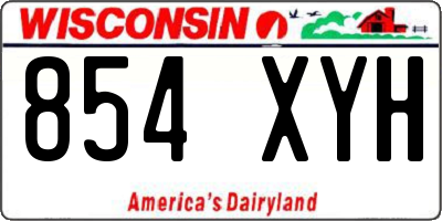 WI license plate 854XYH