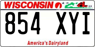 WI license plate 854XYI