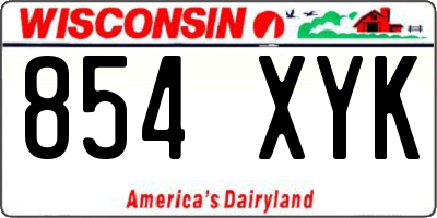 WI license plate 854XYK