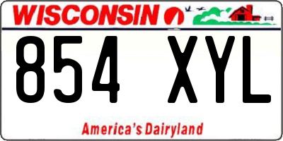 WI license plate 854XYL