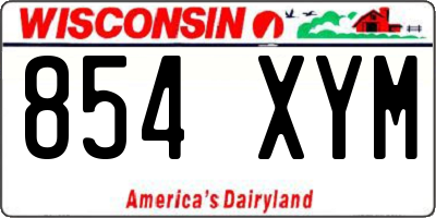 WI license plate 854XYM