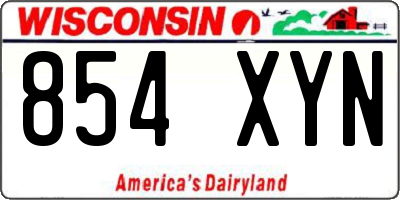 WI license plate 854XYN
