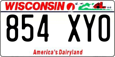 WI license plate 854XYO