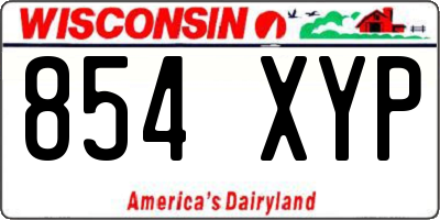 WI license plate 854XYP
