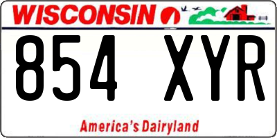 WI license plate 854XYR