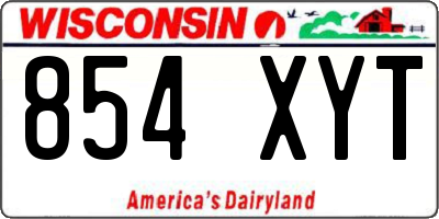 WI license plate 854XYT