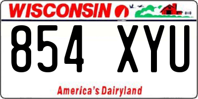 WI license plate 854XYU