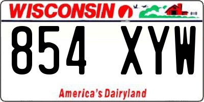 WI license plate 854XYW