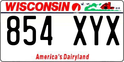 WI license plate 854XYX