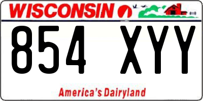 WI license plate 854XYY