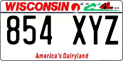 WI license plate 854XYZ