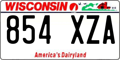 WI license plate 854XZA