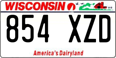 WI license plate 854XZD