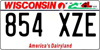 WI license plate 854XZE