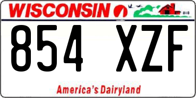 WI license plate 854XZF