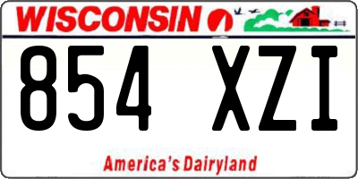WI license plate 854XZI